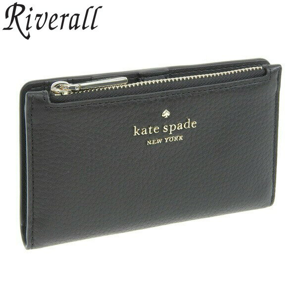 ケイト・スペード ニューヨーク 二つ折り財布 レディース ケイトスペード KATE SPADE SMALL SLIM BIFOLD WALLET 二つ折り財布 レザー ブラック レディース wlr00395-001 アウトレット 30日間返品保証 代引手数料無料 一粒万倍日