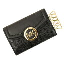 【訳あり】 M. マイケルコース M. MICHAEL KORS 6連キーケース アウトレット d35f9gftp5l-black ブラック 本革 レザー 金具ゴールド 「スナップ内側の凹部分に変色有り」 送料無料 代引手数料無料