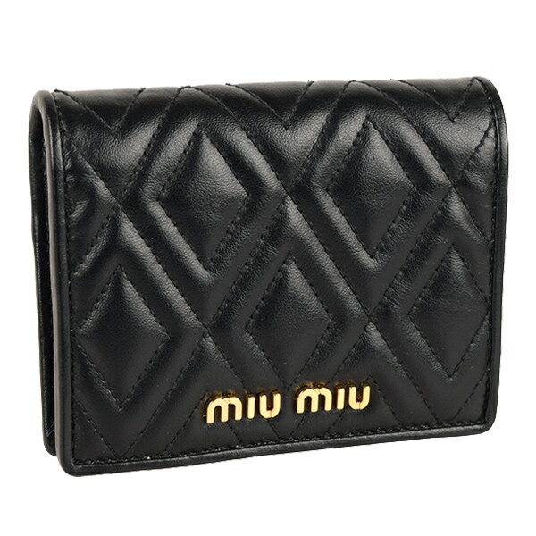 ミュウミュウ MIUMIU 二つ折り財布 アウトレット 5mv204soci-nero-zz 【全品ポイント10倍 4日20時〜】