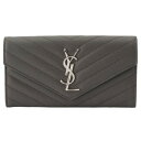 【全品5%OFFクーポン配布中】サンローランパリ 財布 SAINT LAURENT モノグラム 二つ折り長財布 レディース アースグレー 372264bow022034-zz