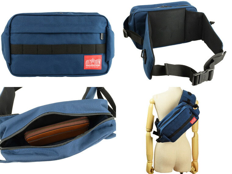 マンハッタンポーテージ Manhattan Portage ウエストバッグ ウエストポーチ ボディバッグ メンズ 1104-navy ネイビー コーデュラナイロン 金具ブラック 送料無料 ファッション 【全品ポイント10倍 4日20時〜】