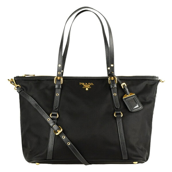 プラダ ショルダーバッグ（レディース） プラダ PRADA レディース 2WAYショルダーバッグ アウトレット 1bg253tesa-nero ブラック ナイロン レザー 金具ゴールド 送料無料 ファッション 可愛い オシャレ おしゃれ 30日間返品保証 代引手数料無料