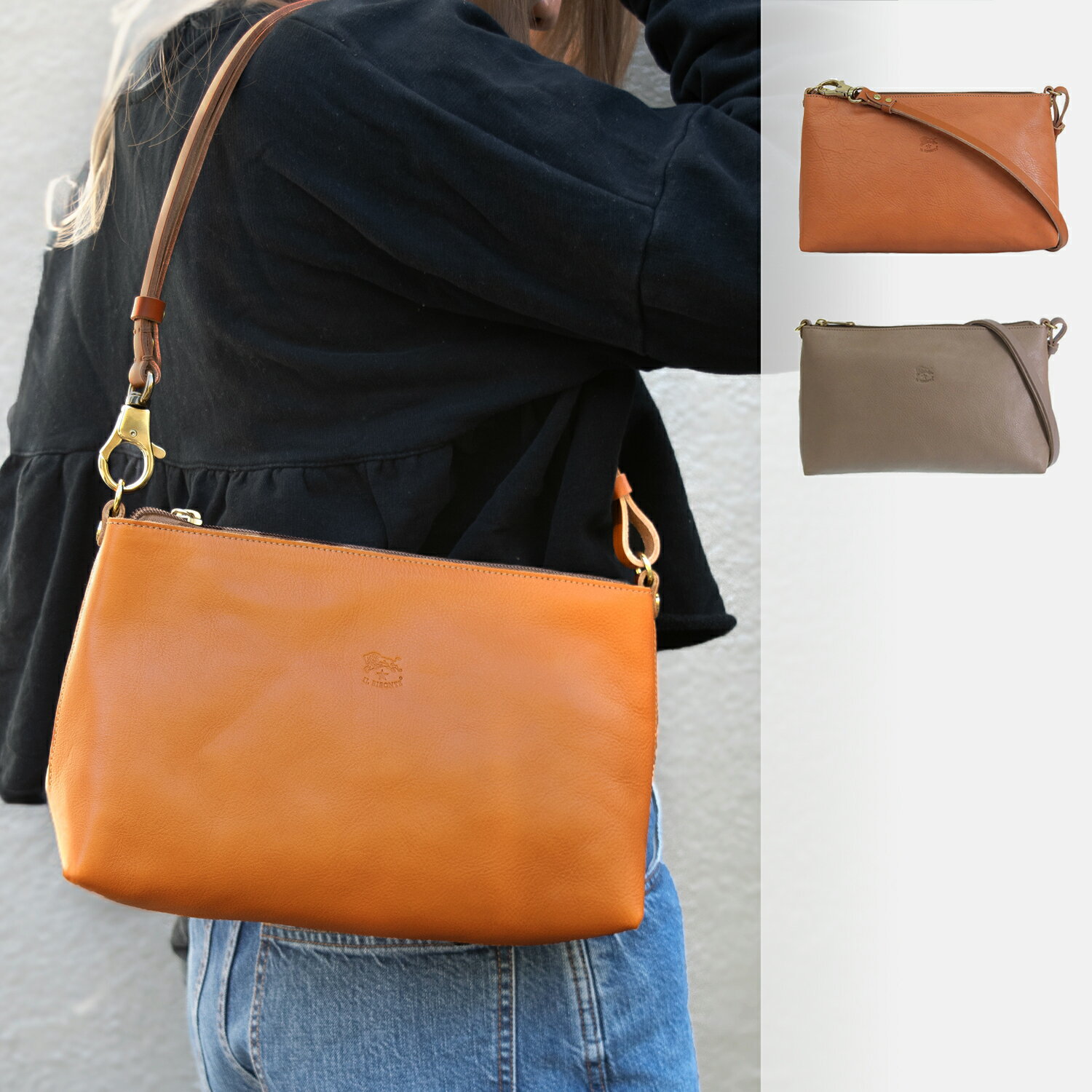 ショルダーバッグ 【3/10限定 抽選で2人に1人100%ポイントバック！要エントリー】 イルビゾンテ バッグ レディース ショルダーバッグ レザー キャラメル BSH092PVX001CA126B IL BISONTE