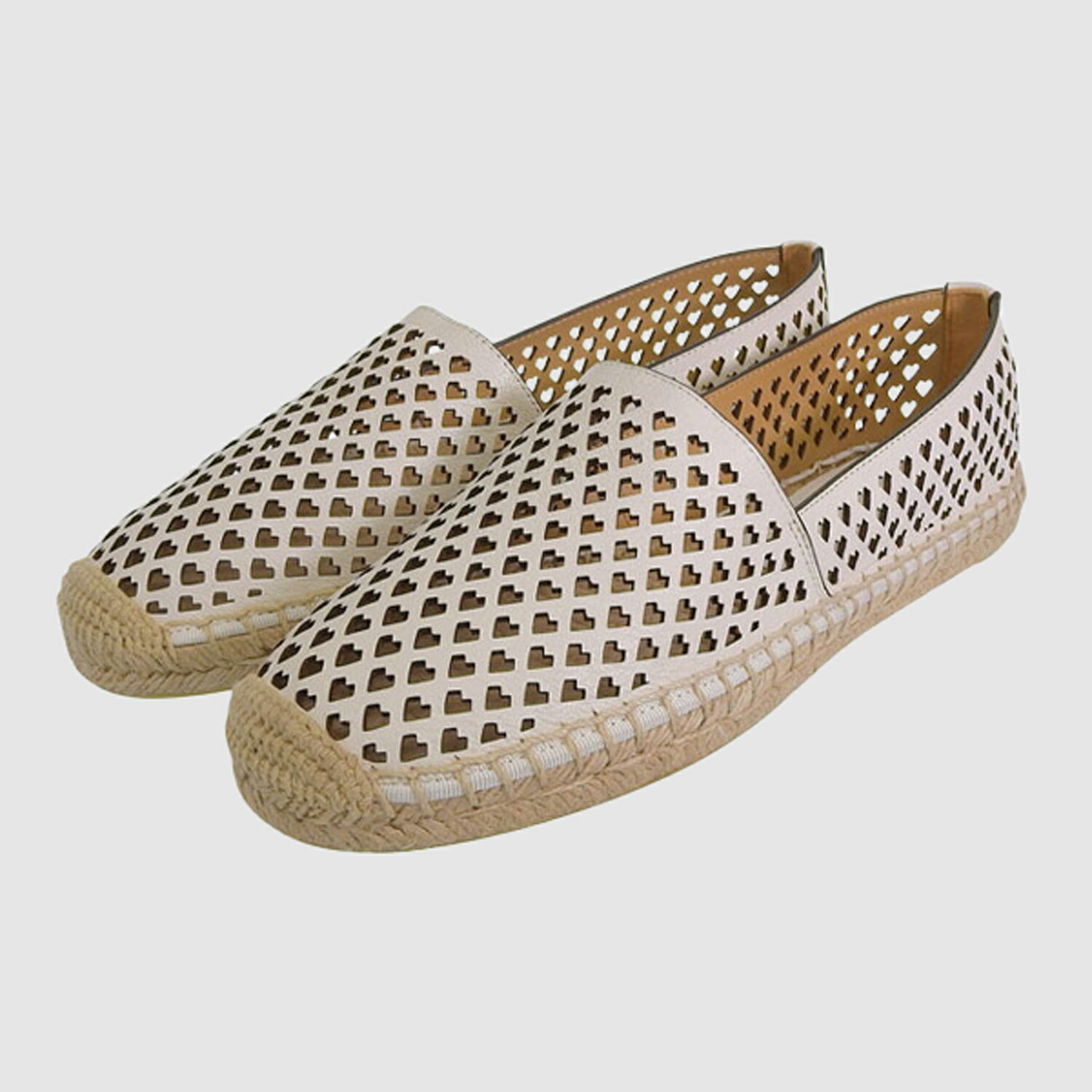 Rakuten - トリーバーチ 靴 レディース エスパドリーユ アウトレット レザー ホワイト HEART A-LINE ESPADRILLE 149146-100 TORY BURCH
