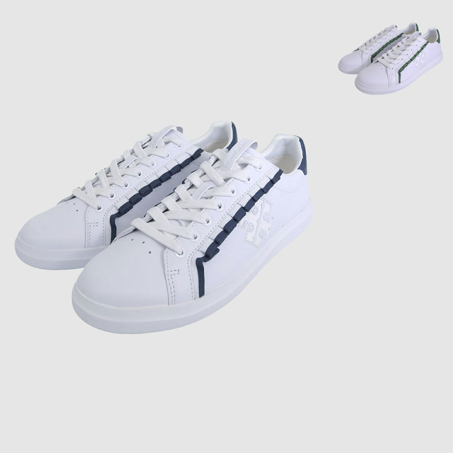 Rakuten - トリーバーチ 靴 レディース スニーカー アウトレット レザー ホワイト DOUBLE T HOWELL RUFFLE COURT 161140 TORY BURCH
