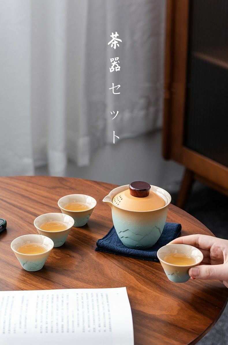 【送料無料】茶器セット 6点セット 陶器製 湯呑み 和風 高