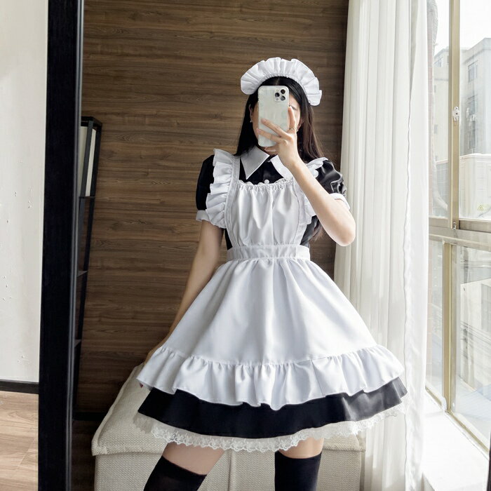 【送料無料】メイド服 ロリータ ワンピース レディース ハロウィン コスプレ 衣装 アニメ コスチューム メイド セット