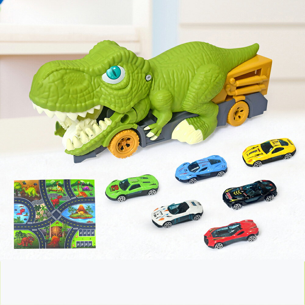 【送料無料】キッズプレイ恐竜、恐竜輸送キャリアトラック車のおもちゃ -