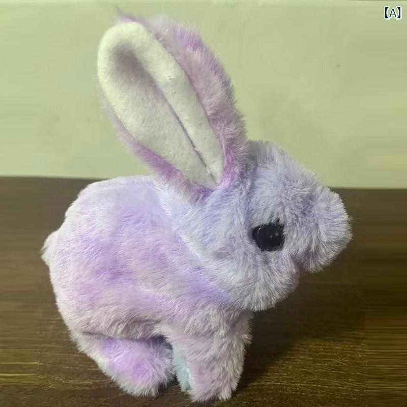 犬用　おもちゃ 電動 ウサギの ぬいぐるみ レインボー ウサギは 歩いたり ジャンプ したり 移動 できる おもちゃの シミュレーション 動物 36歳の 子供が 同行 します