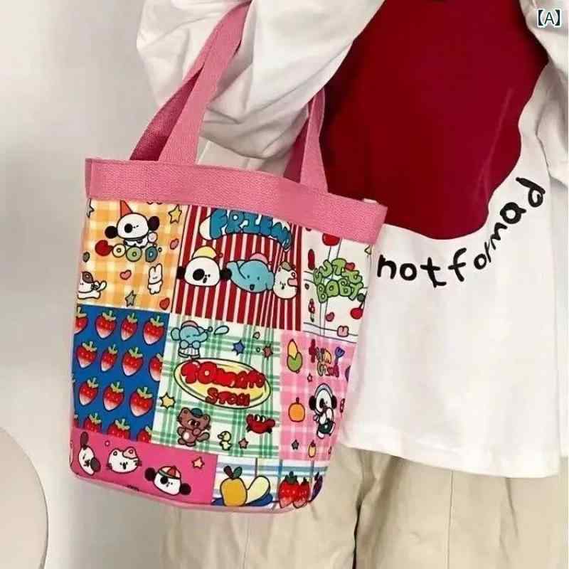 犬用　トートバッグ　バッグ 2025インチ かわいい 子犬の 円筒形 バッグ ポータブル キャンバス 手持ち ランチ バケツ LQ