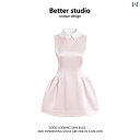 シャツワンピース レディース ピンクの サテン ベスト ドレス 女性用 2025 春 ウエスト シャツ カラーの ショート スカート フェイク ツーピースの ノ...