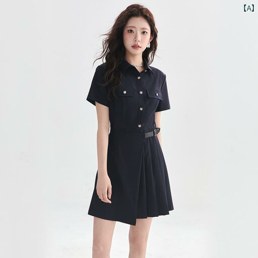 シャツワンピース レディース Fantu 半袖 ウエスト スーツ ドレス 女性 夏 スリムフィット 婦人服 プリーツ ワークシャツ スカート シャツワンピース レディース Fantu 半袖 ウエスト スーツ ドレス 女性 夏 スリムフィット 婦人服 プリーツ ワークシャツ スカート
