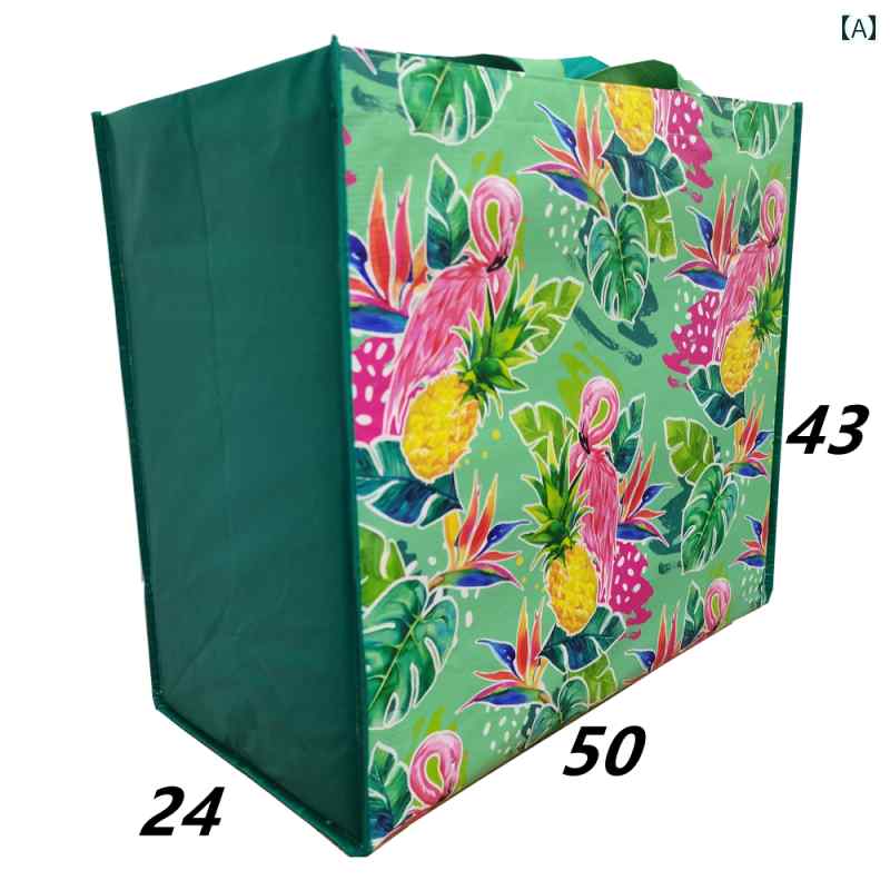 かわいい トートバッグ ハンドバッグ 特大 グリーン フラミンゴ Lixin 布 トートバッグ ショッピング バッグ大容量 収納 バッグ 環境 保護 折りたたみ