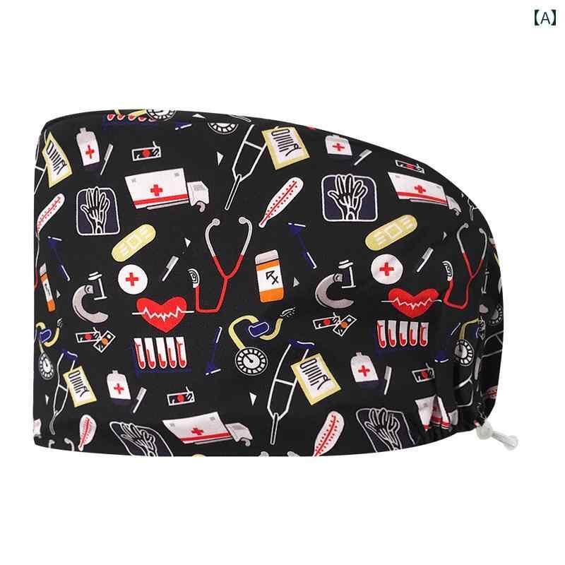 ターバン キャップ 医療用 手術 帽 伸縮性の ある 女性 看護 師 かわいい 綿製 外科 麻酔 室 医師用 帽..