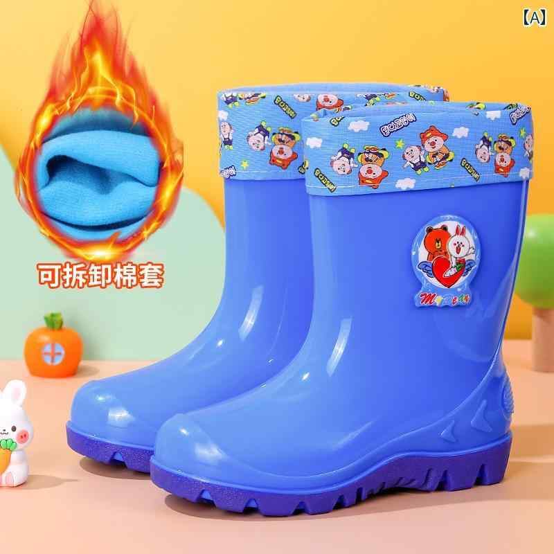 子供用 長靴 2 ～ 18歳用 レインブーツ 男の子 ベビー 滑り止め 女の子 学生 子供 幼児 ウォーター シューズ 防水 女性 ゴム(4)