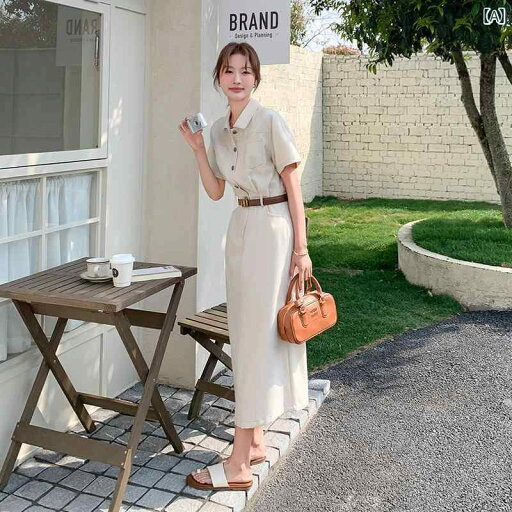シャツ ワンピース 夏の レディース ベージュのの 仕事 着 韓国 とても 美しい ウエスト スリミングと な シャツ ドレス シャツ ワンピース 夏の レディース ベージュのの 仕事 着 韓国 とても 美しい ウエスト スリミングと な シャツ ドレス