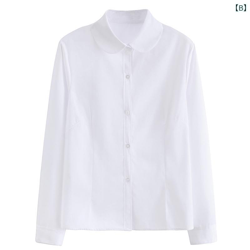 シャツ ワンピース ベーシック ラウンドネック JK シャツ 長袖と 半袖 学生 カレッジ スタイル クラス 制服 卒業 写真 プリーツスカート 白 レディーススーツ