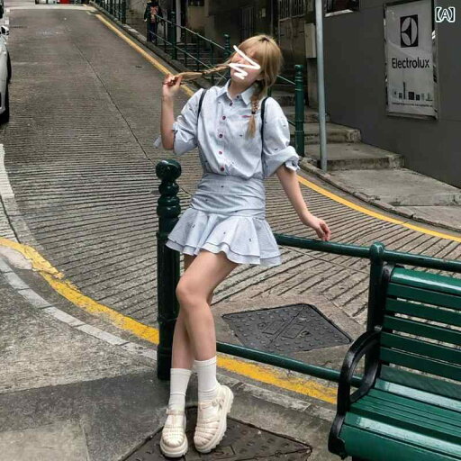 シャツ ワンピース 小さい カレッジ 青い ウエスト ストライプシャツ ドレス 2025 初夏 着用 ショート スカート 子供用 シャツ ワンピース 小さい カレッジ 青い ウエスト ストライプシャツ ドレス 2025 初夏 着用 ショート スカート 子供用