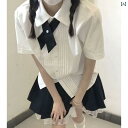 シャツ ワンピース JK 制服 ピアノ プリーツ 半袖 シャツ 女性 ベーシック 万能 プリーツスカート フル セット コンプリートセット
