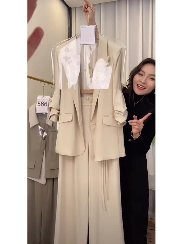 シンプル 女性 スーツ 大きめ サイズ 女性用 プロ ドレープ スリム ストレート ショルダー スーツ パンツ ツーピース mm エイジ ダウン ワイド レッグ(4.0)