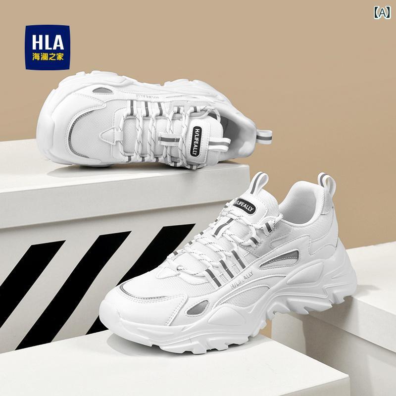 メンズ 白靴 スニーカー Heilan Home Shoes メンズシューズ 2025夏 メッシュ 通気性 カジュアル ダディ シューズ メンズ スポーツ 高さ アップ