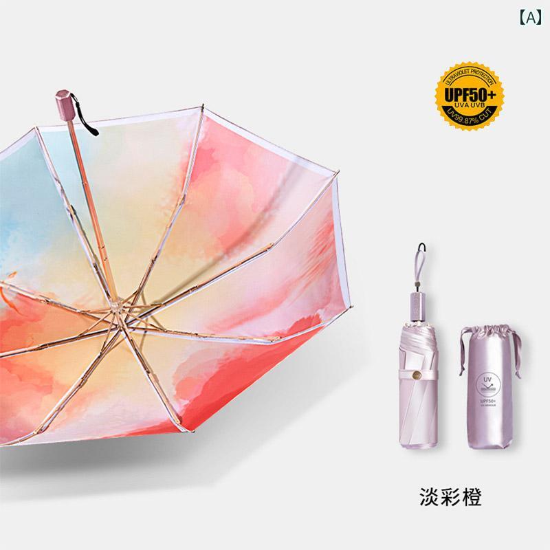 折り畳み式　傘 二 重層 ダブル パラソル 強力な 日焼け防止と UV カット 女性用 日傘全自動 晴れと 雨の 傘 デュアル UPF 50