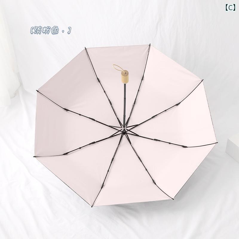 折り畳み式　傘 チタンシルバー サン 傘 二 重層 強力 日焼け防止 UV カット ブラック グルー 折りたたみ 女性用 晴 雨 兼用 日傘 UPF 50