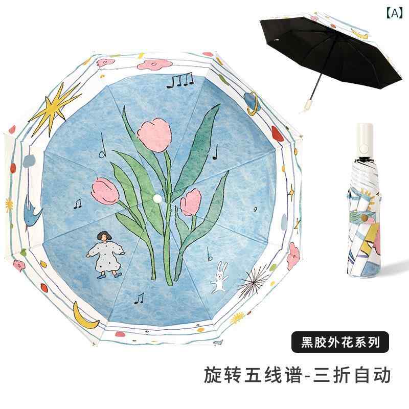 折り畳み式　傘 Zhisan 日傘 晴 雨 兼用 傘全自動 日焼け防止 傘 銀 糊 紫外線 防止 ポータブル 折りたたみ 女性