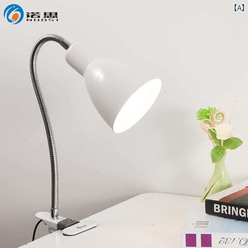 テーブルランプ クラシック 古風 交換 可能 電球 学生 デスク 寝室 ベッド サイド 視力 保護目の 保護 アンチ ブルー ライト クリップ ランプ プラグ イン