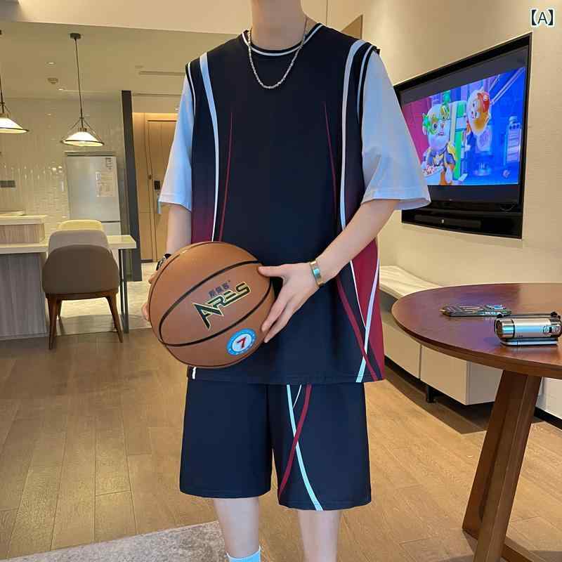 バスケットボール ウェア メンズ 冷感 半袖 Tシャツ 男の子 1215歳 中学生 バスケットボール ユニフォーム スーツ 13 ティーンエイジャー ビッグ チャイルド 速乾 ジャージ