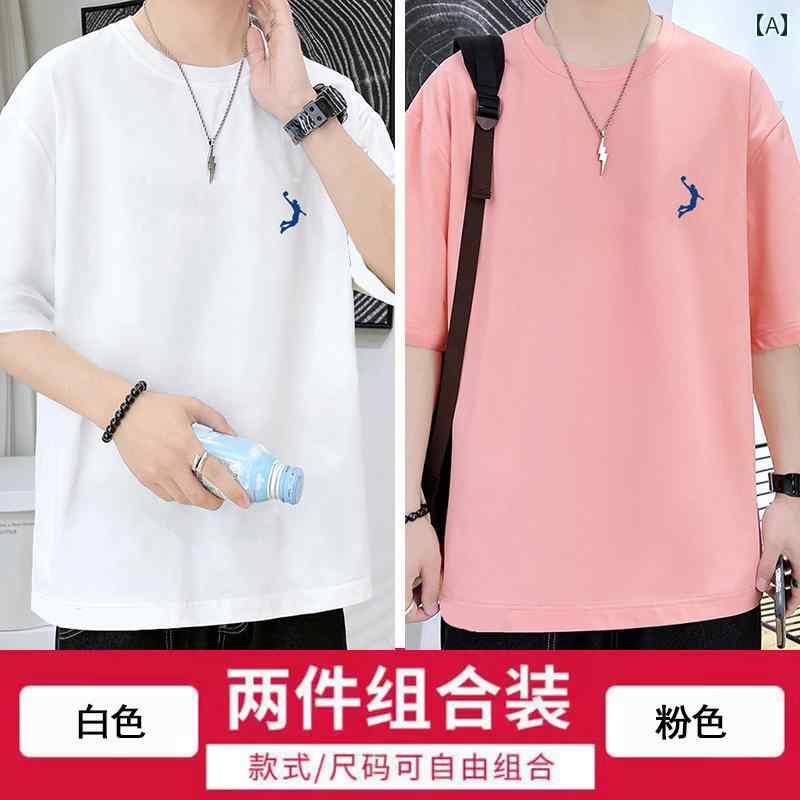 バスケットボール ウェア メンズ 夏 100 % コットン 半袖 メンズ バスケットボール カジュアル Tシャツ ゆったり 大きいサイズ トップス 服