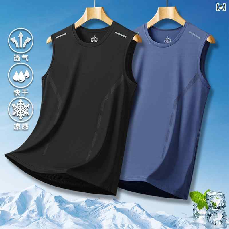バスケットボール ウェア メンズ 冷感 速乾 ベスト メンズ 夏 2024な ワイド ショルダー ノースリーブ Tシャツ スポーツ トレーニング アンダー シャツ
