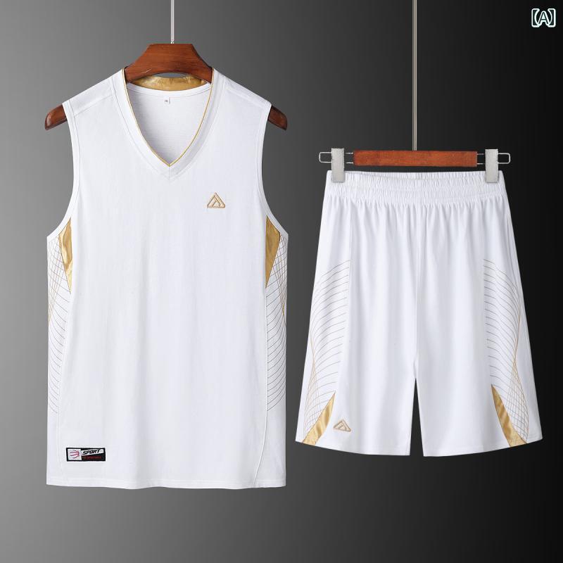 バスケットボール ウェア メンズ 夏用 メンズ コットン バスケットボール スーツ 大きいサイズ スポーツ ベスト フィットネス ランニング カジュアル 通気性 ショーツ