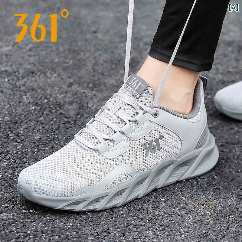 メンズ 白靴 スニーカー 361 スポーツ シューズ メンズシューズ 2025 夏 通気性 メッシュ ソフト ボトム カジュアル 旅行 メンズ ランニング