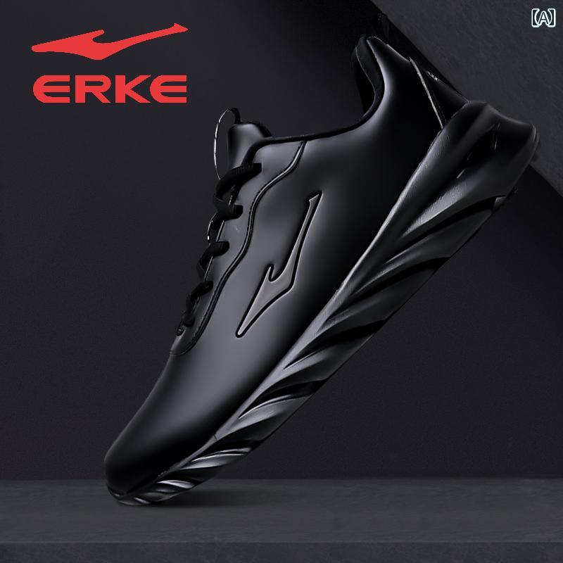 メンズ 白靴 スニーカー Honxing Erke スポーツ シューズ 紳士靴 夏 黒 靴 旗 艦 店 ウェブサイト レッド スター 防水 レザー ランニング