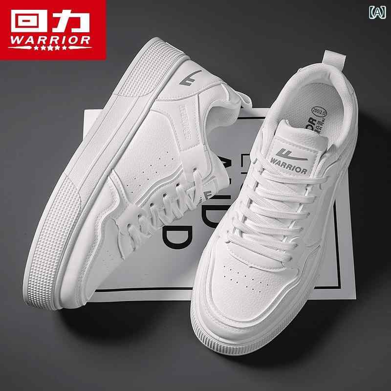 メンズ 白靴 スニーカー ウォリアー メンズシューズ 2025夏 通気性 カジュアル スニーカー レザー 万能 メンズ 身長 アップ スポーツ ホワイト シューズ