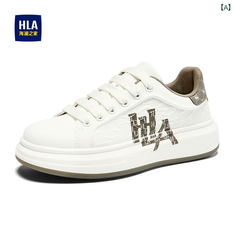 メンズ 白靴 スニーカー HLA / Hailan Home メンズシューズ 夏 ハイヒール 通気性 カジュアル シューズ ホワイト 耐摩耗 スポーツ