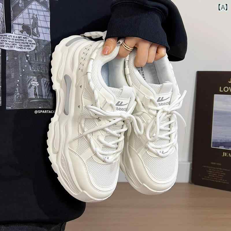 メンズ 白靴 スニーカー ウォリアー ホワイト ダッド シューズ メンズ 2025 春 ホット メンズシューズ カジュアル スポーツ