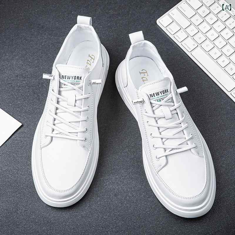 メンズ 白靴 スニーカー 男性用 ソフトレザー ホワイト シューズ な スポーツ スニーカー 革 カジュアル メンズシューズ 夏用 通気性