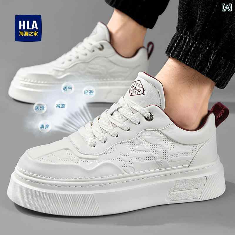 メンズ 白靴 スニーカー Heilan Homeの 白い 靴の メンズシューズ 2025 ホット 夏 通気性 身長 アップ メンズカジュアル スニーカー