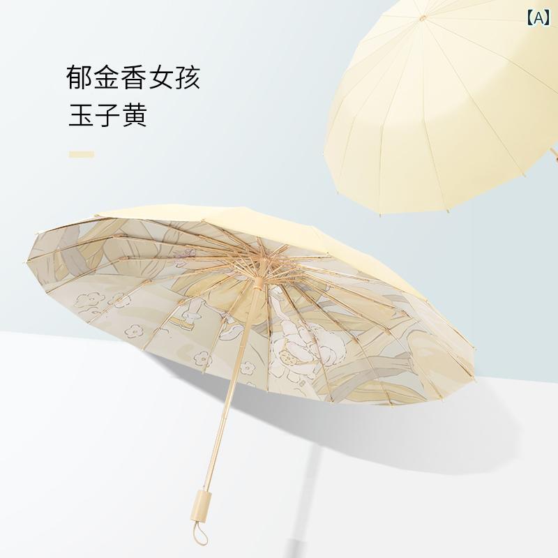 折り畳み式 傘 San Vito 日傘 日焼け防止 UV 保護 女性 晴 雨 兼用 折りたたみ 式 拡大 強力 16 骨 カラー プラスチック