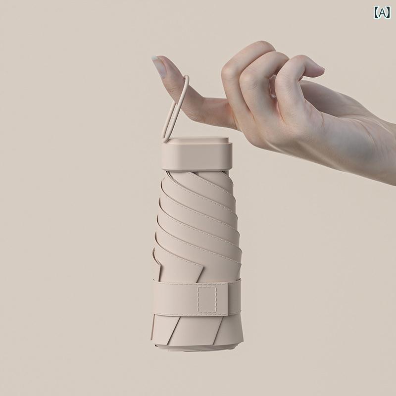 折り畳み式　傘 傘 小型 携帯用 日焼け防止 ミニ 軽量 日傘 女性用 晴 雨 兼用 紫外線 防止 カプセル