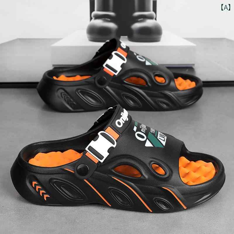 健康サンダル メンズ サマー サンダル 滑り止め 耐摩耗 高さを 高める マッサージ 運転 小川の 追跡 大きいサイズ ビーチ スリッパ