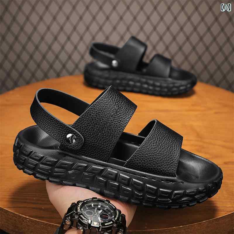 健康サンダル メンズ 夏用 アウトドア サンダル タイヤ 底 滑り止め ドライビング スポーツと レジャー 2回 履き ビーチ スリッパ