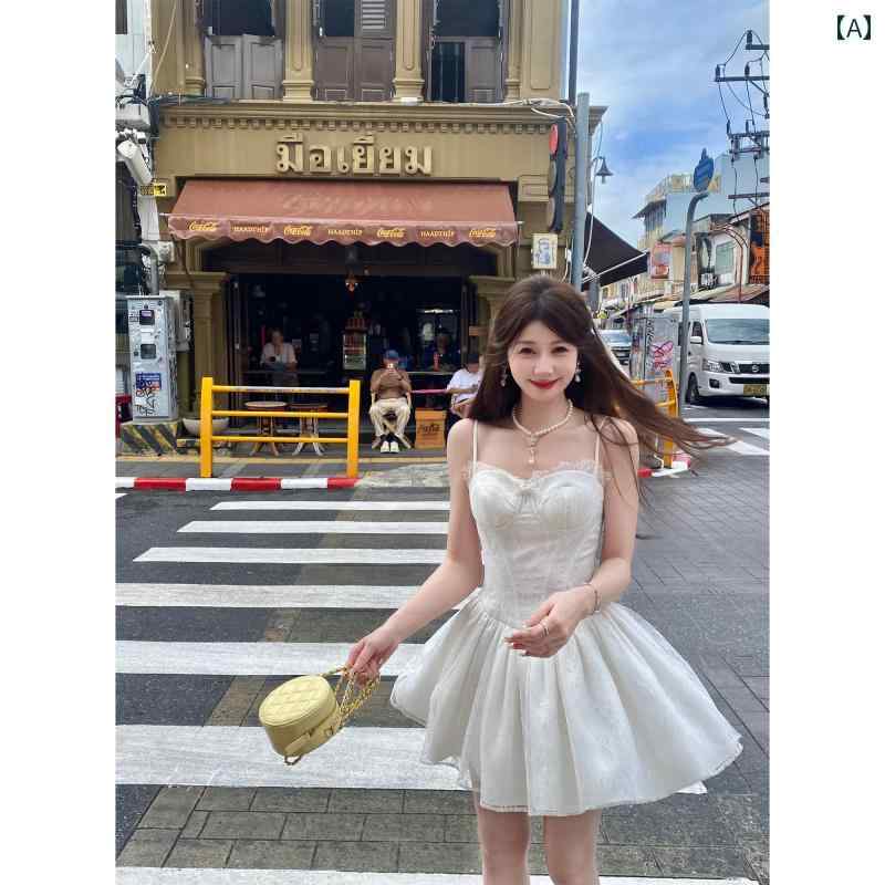 ワンピース ドレス レディース GAブランドの甘い雰囲気のレースキャミソールバレエワンピース2025年の春の新作です。高貴なロングドレスです。