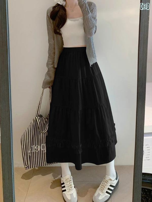 パンツドレス レディース 女性用 レイ ヤード 菌類 レース スカート 2025 春夏 万能 ミドル 丈 伸縮性 ウエスト aライン