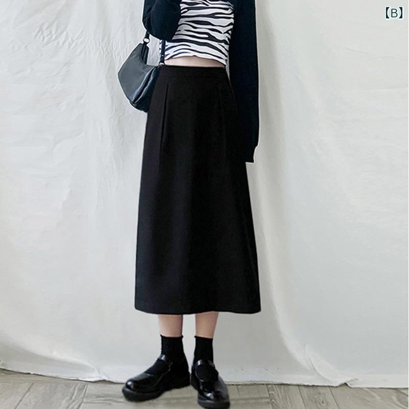 パンツドレス レディース 春秋 レディース 洋 ナシ 形の 黒い スーツ スカート 太めの mmの 大きいサイズ ハイウエスト スリム ミディアムと ロングスリット aライン