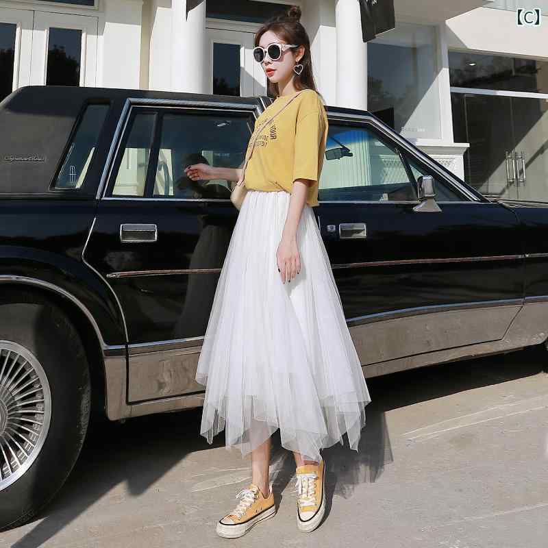 パンツドレス レディース ガーゼ スカート ハーフ 丈 レディース 夏 2025 ハイエンド 不規則 ブラック S サイズ ミディアム メッシュ パフィー