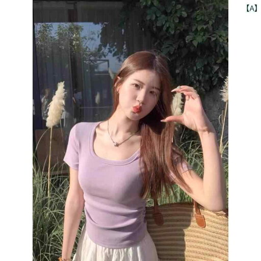 パンツドレス レディース 紫の ホット ガール スクエアネック 半袖 Tシャツ 女性 夏 2025 スタイル 年齢を 減らす 高級 象徴 ユニークな 美しい ウエスト トップ パンツドレス レディース 紫の ホット ガール スクエアネック 半袖 Tシャツ 女性 夏 2025 スタイル 年齢を 減らす 高級 象徴 ユニークな 美しい ウエスト トップ
