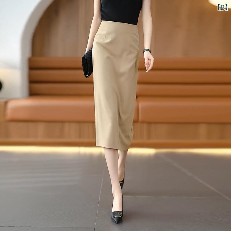 パンツドレス レディース ホワイト スーツ スカート レディース 2025 春夏 スタイル ハイウエスト オーバーニー ロング aライン ペンシル ストレートアーム